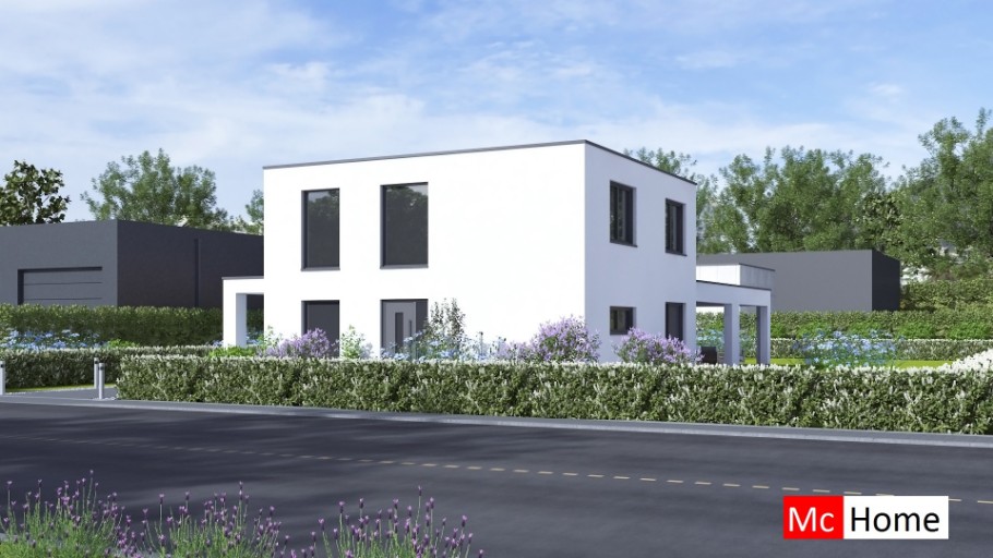 McHome M389 moderne levensloopbestendige woning met overdekt terras staalframebouw Nederland