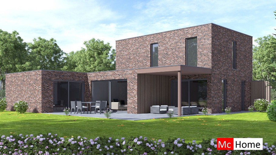 McHome M392 gelijkvloerse woning met kleinere verdieping  staalframebouw Nederland 