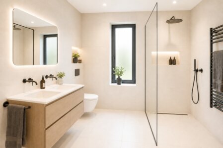u ziet een foto van een moderne badkamer