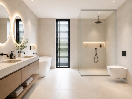 u ziet een foto van een moderne badkamer