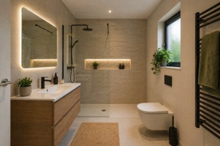 u ziet een foto van een moderne badkamer