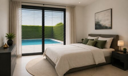 u ziet een foto van een moderne slaapkamer