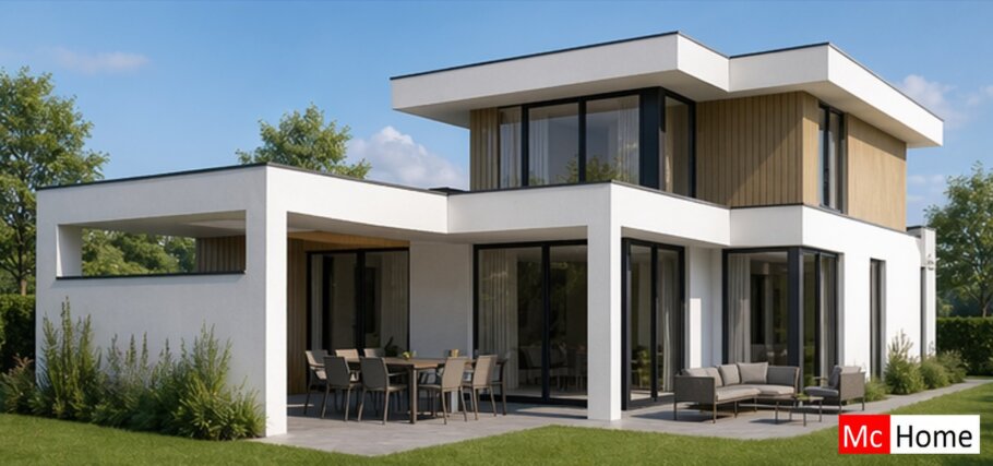 McHome.nl ontwerpen 2026 typer M407 modern kubistisch levensloopbestendig buitenterrassen verdieping