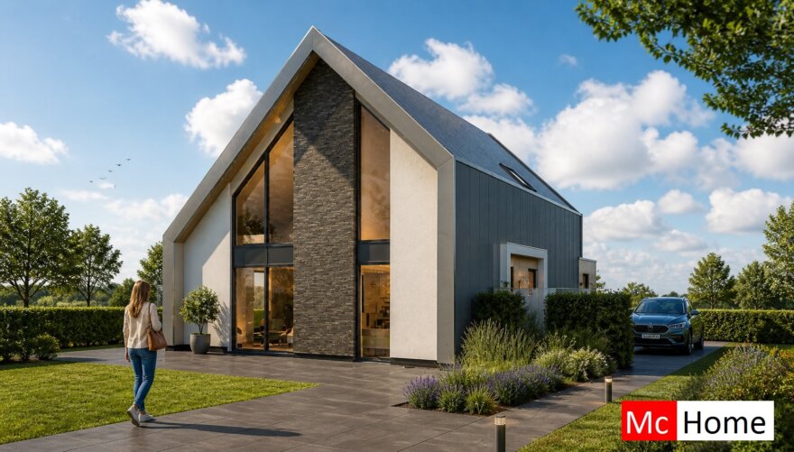 Mc-Home.nl schuur en kapwoning Ontwerp K156 staalframebouw 