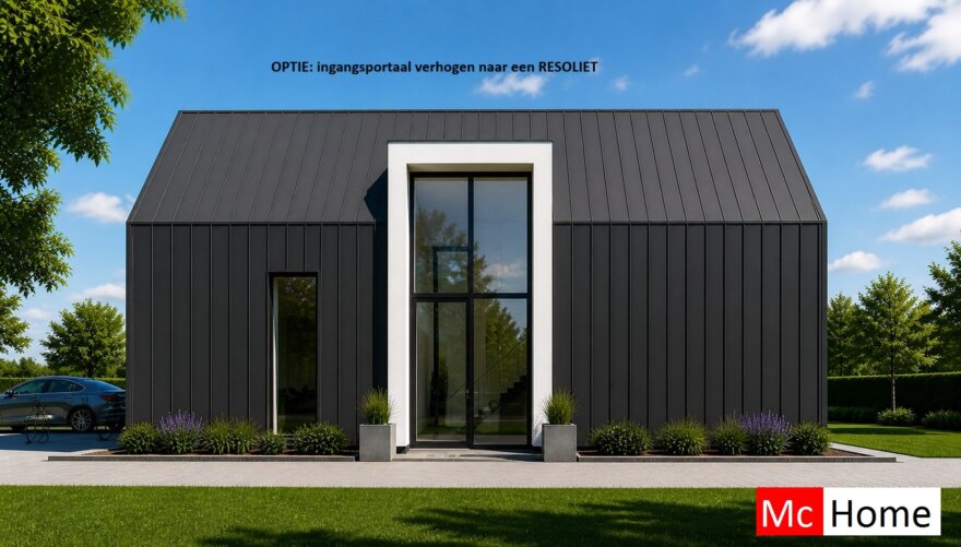 Mc-Home.nl schuur en kapwoning Ontwerp K156 staalframebouw 