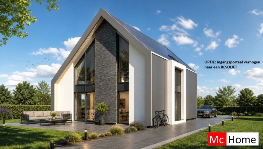 Mc-Home.nl schuur en kapwoning Ontwerp K156 staalframebouw 