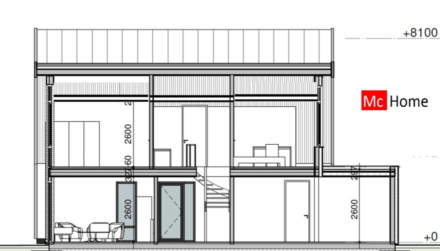 Mc-Home.nl schuur en kapwoning Ontwerp K156 staalframebouw 
