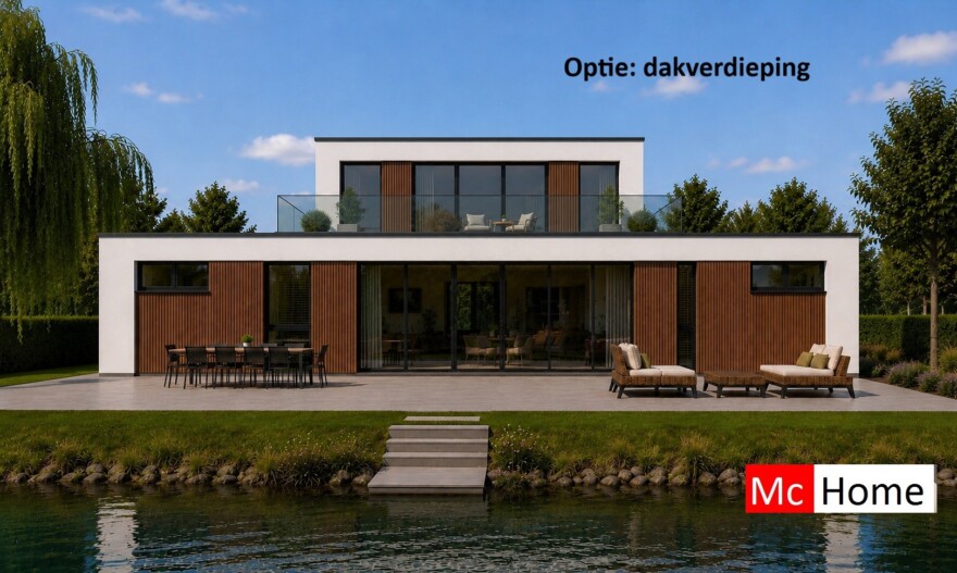McHome B 198 bungalow plat dak type met 3 slaapkamers staalframebouw Nederland