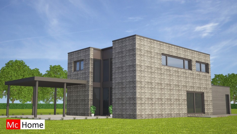 Moderne kubistische BELGISCHE woning energieneutraal en passief gebouwd IN BELGIE met staalframebouw MacHome.nl M101 