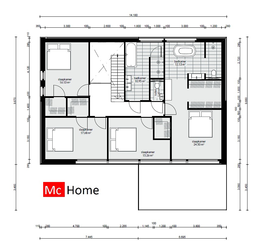 Moderne kubistische woning met strenge strakke gevels energieneutraal bouwen Mc-Home M226
