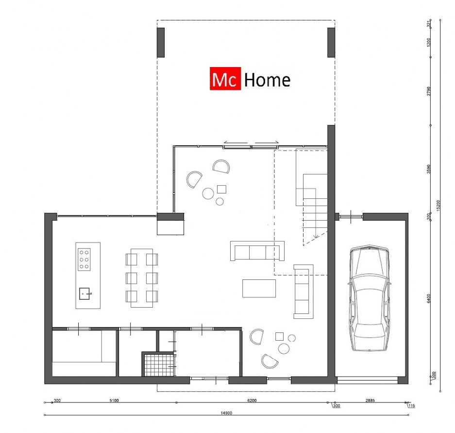 Moderne kubistische woningindeling Mc-Home.nl  M92