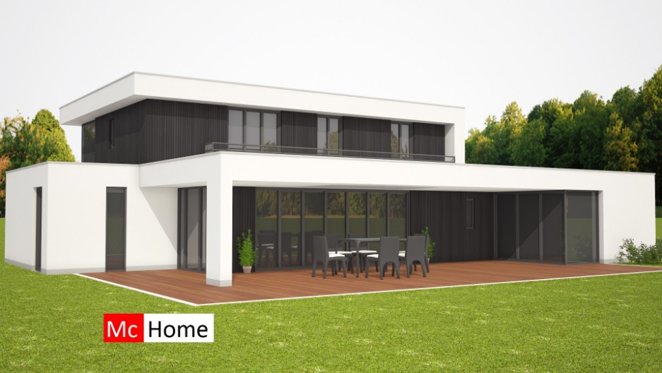 Moderne villa bouwen energieneutraal en onderhoudsvrij staalframebouw M263 v1 Mc-Home