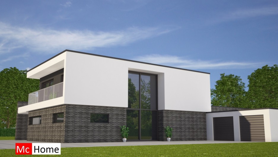 Moderne villa onder architectuur  bouwen eigentijds ontwerp passief en energieneutraal prefab in staalframebouw of houtskelet