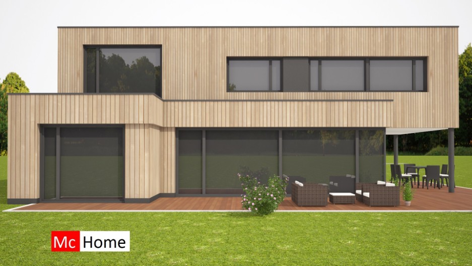 Moderne woning onder Architectuur kubistisch prijzen M246 Mc-Home passief bouwen in staalframebouwe