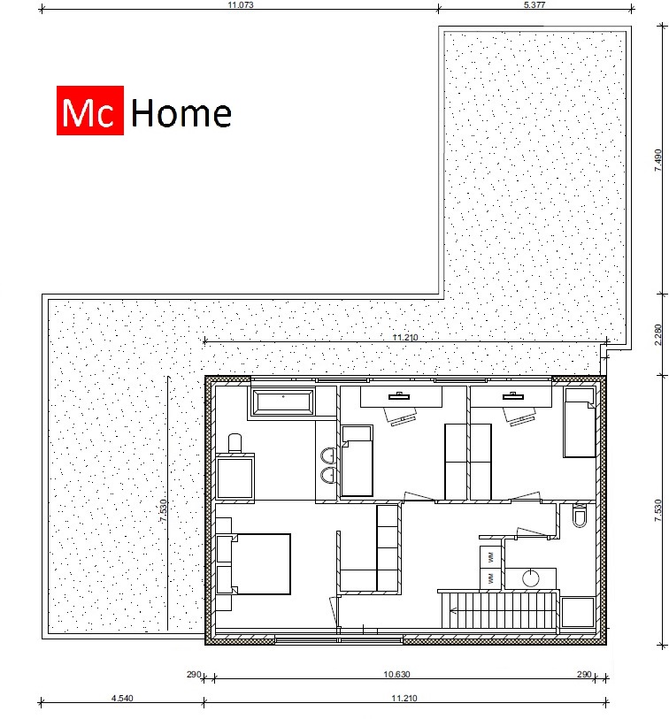 Strakke moderne vrijstaande villa met grote inpandige garage groot overdekt terras Mc-home M148