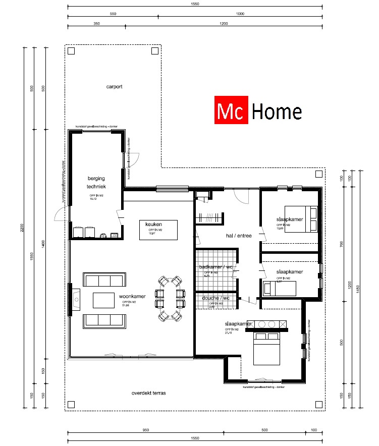 Vrijstaande Prefab bungalow ontwerpen en bouwen met Mc-Home type B82
