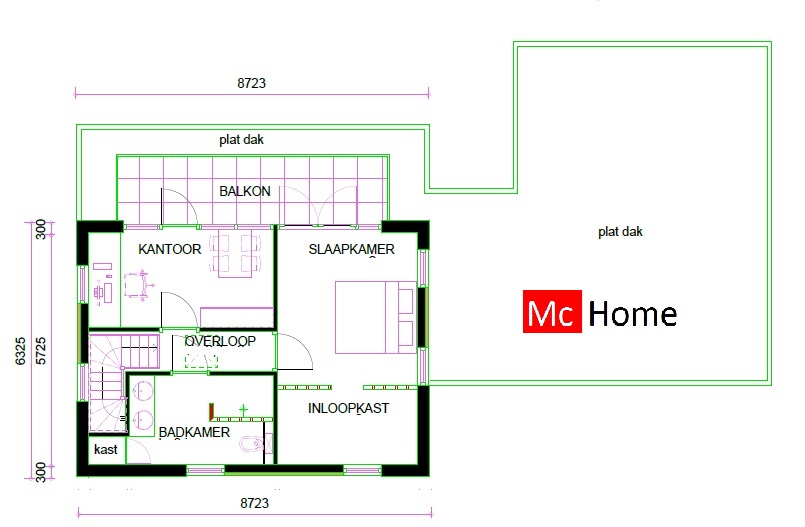 Zelf uw nieuwe moderne B&B woning  ontwerpen en bouwen samen met Mc-Home.nl M204