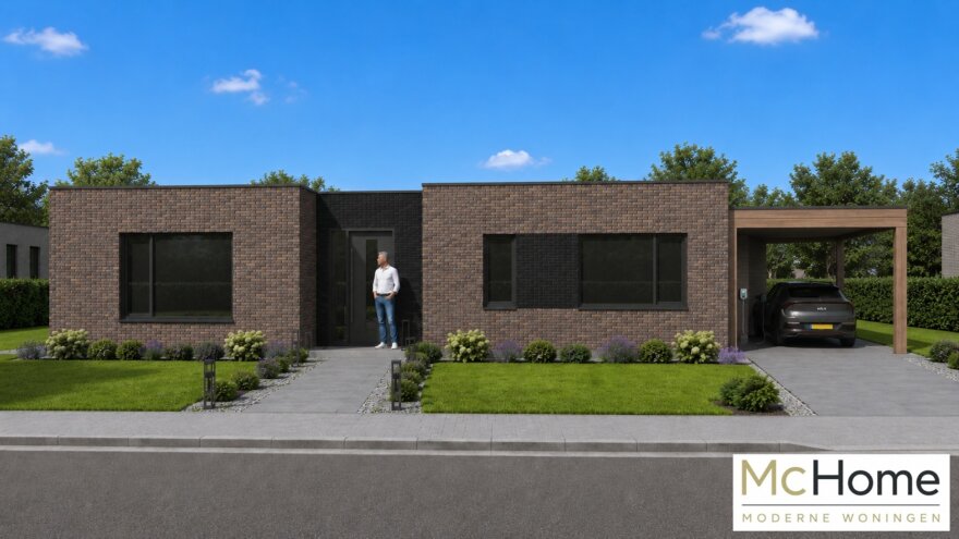 Moderne gelijkvloerse woning MC-HOME B-180 met grote leefruimte en slaapkamer op de begane grond
