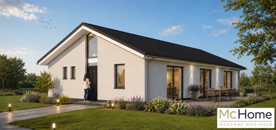 Gelijkvloerse woning B-201 met licht hellend zadeldak en moderne indeling