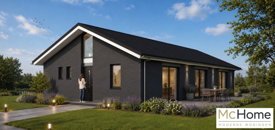 Gelijkvloerse woning B-201 met licht hellend zadeldak en moderne indeling