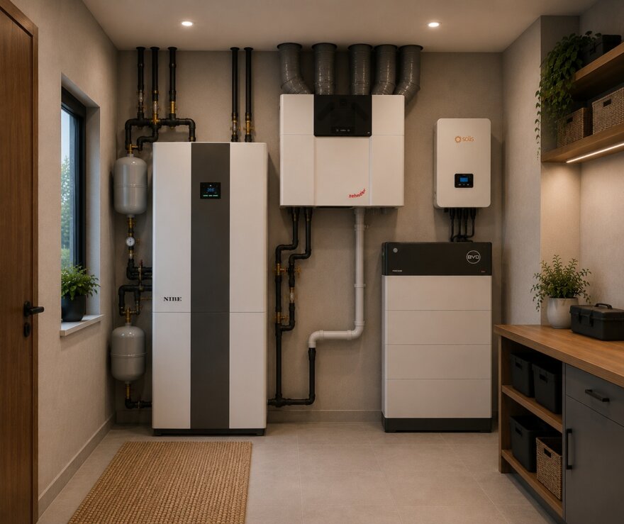 Modern interieur bungalow B-82 met woonkamer en leefkeuken