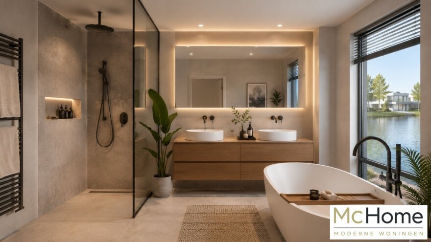 Modern interieur van de kubistische villa M-377 met luxe leefruimtes en eigentijdse inrichting