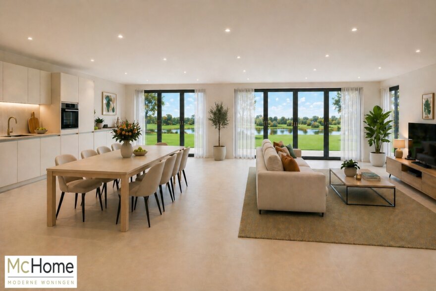 bekijk het interieur inspiratie beeld voor moderne bungalow