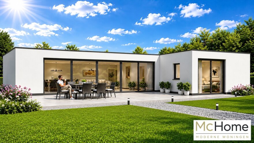McHOME Serie C-101 modulaire moderne gelijkvloerse bungalow met plat dak