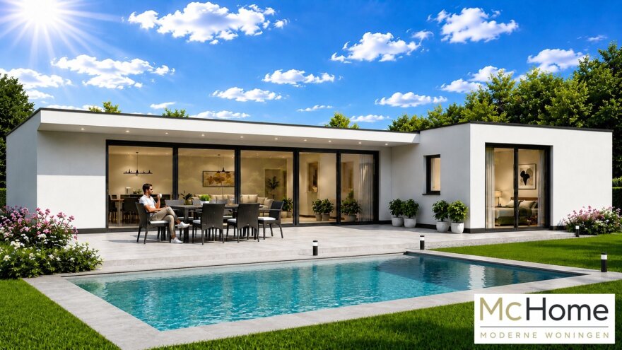 McHOME Serie C-101 modulaire moderne gelijkvloerse bungalow met plat dak