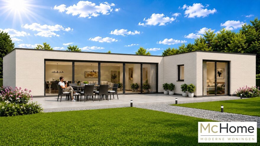 McHOME Serie C-101 modulaire moderne gelijkvloerse bungalow met plat dak