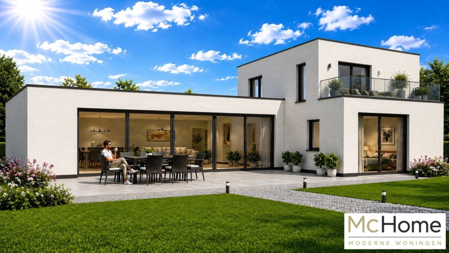 McHOME Serie C-101 modulaire moderne gelijkvloerse bungalow met plat dak