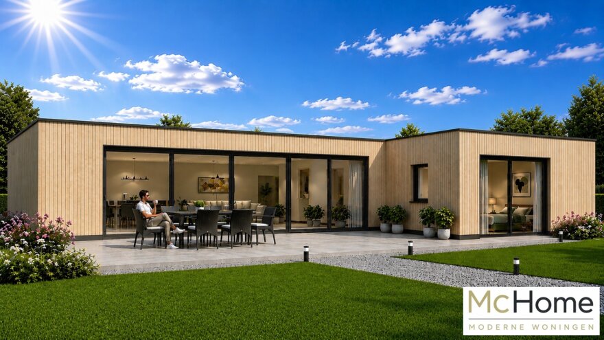 McHOME Serie C-101 modulaire moderne gelijkvloerse bungalow met plat dak