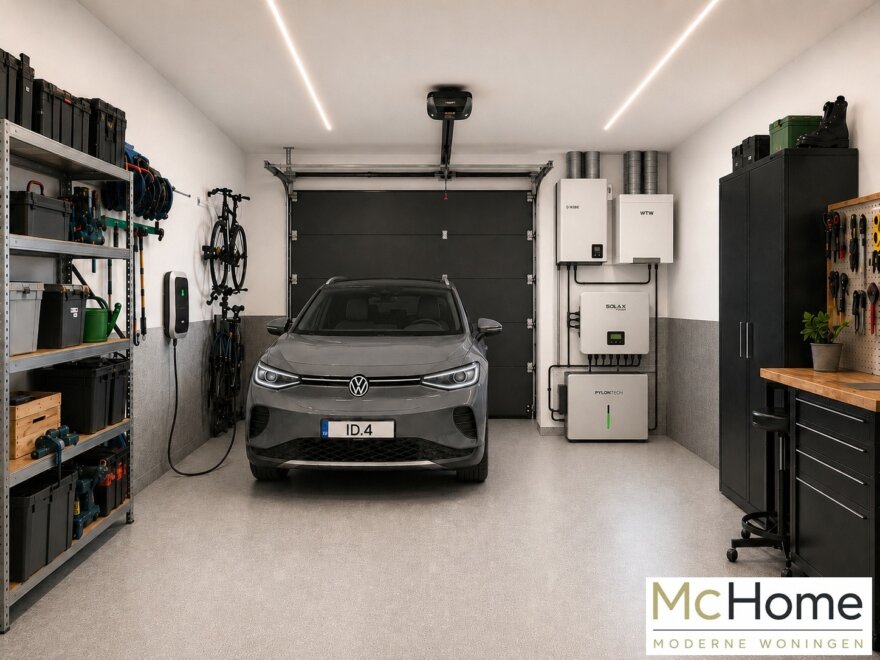 Modern interieur kubistische woning M-91 met royale leefruimtes