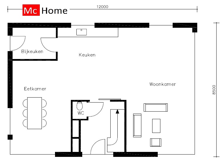 Mc-Home.nl K18 v1 modern landhuis schuurwoning met veel glas en kap energieneutraal  aardbevingsbestendig staalframebouw