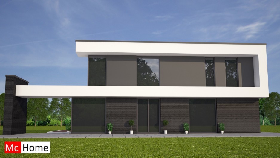 mc-home.nl M84 moderne duurzame energiezuinige woning met veel glas en ramen in staalframebouw