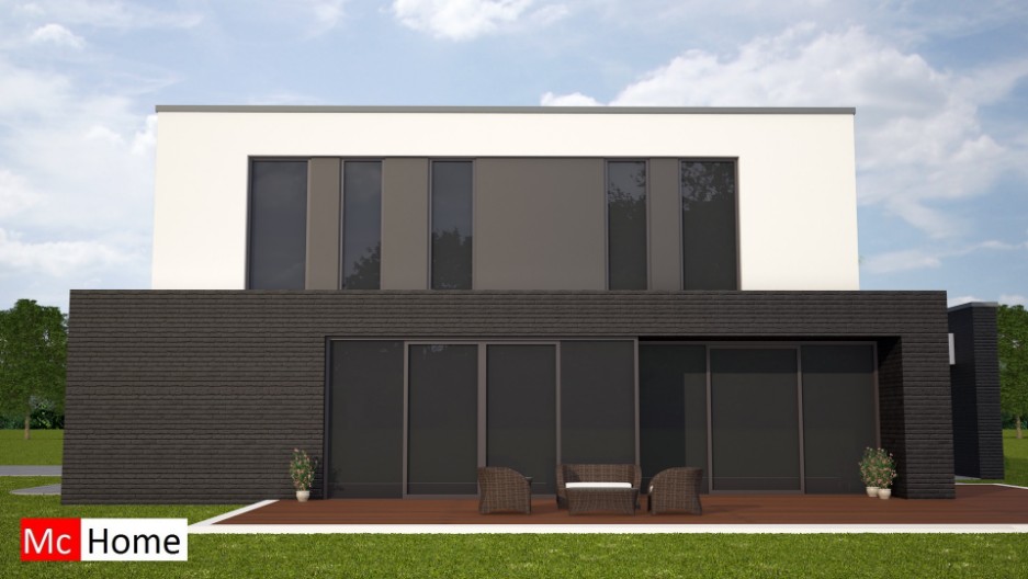 mc-home.nl M84 moderne duurzame energiezuinige woning met veel glas en ramen in staalframebouw