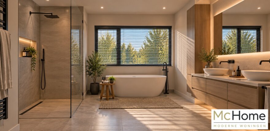 Modern interieur kubistische woning M-91 met royale leefruimtes