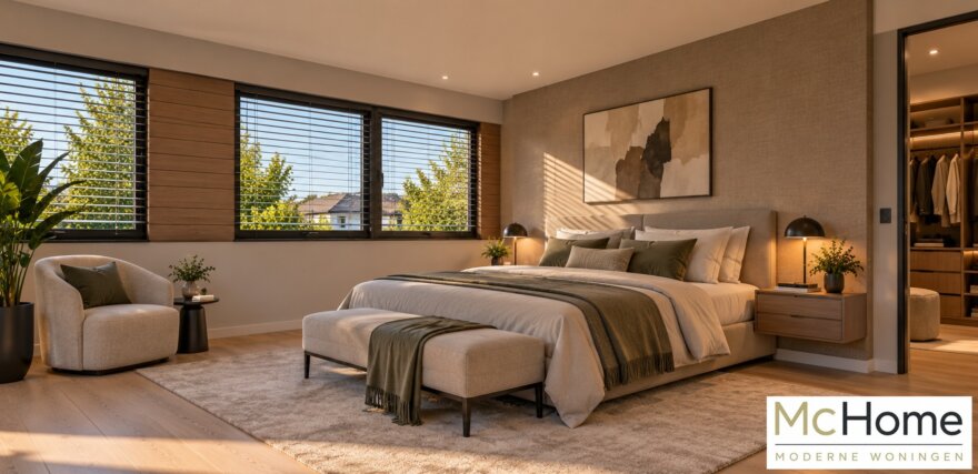 Modern interieur kubistische woning M-91 met royale leefruimtes