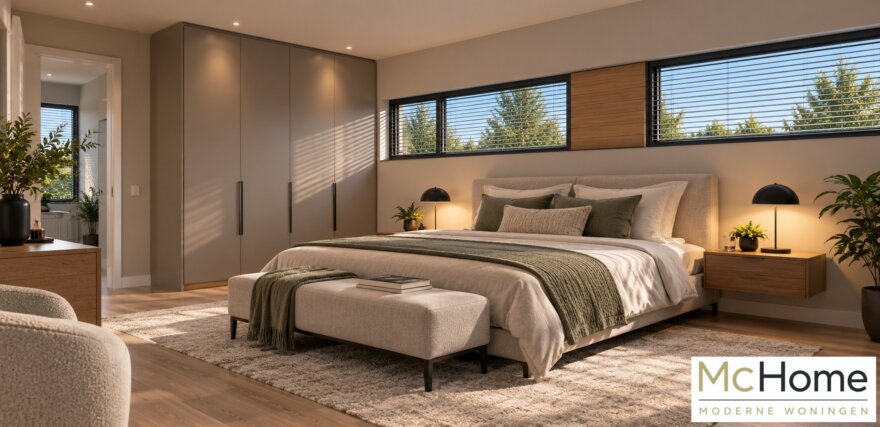 Modern interieur kubistische woning M-91 met royale leefruimtes