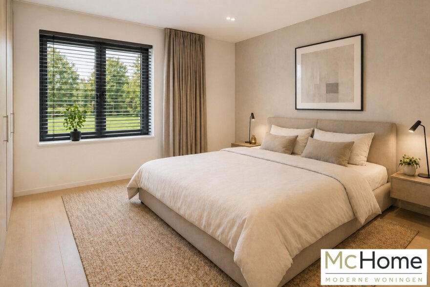 Modern interieur van de levensloopbestendige kubistische woning M-397 van MC HOME