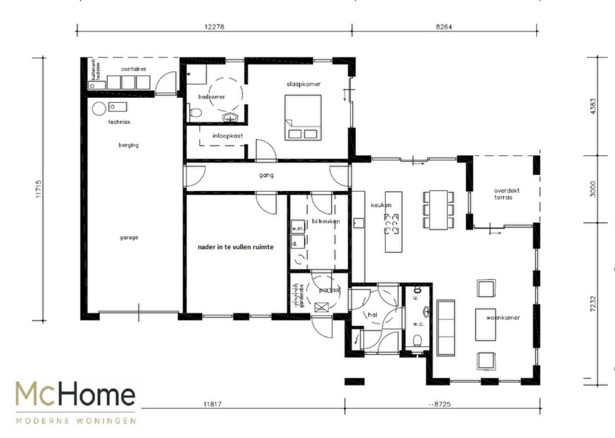 Mc-Home type B 172 levensloop en rolstoel bestendige woningen in staalframe Nederland bouwsysteem 