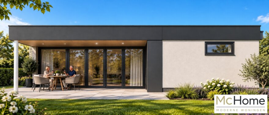 Moderne gelijkvloerse woning B145 met overdekt terras van McHome