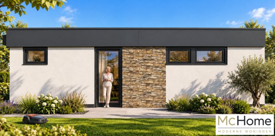 Moderne gelijkvloerse woning B145 met overdekt terras van McHome