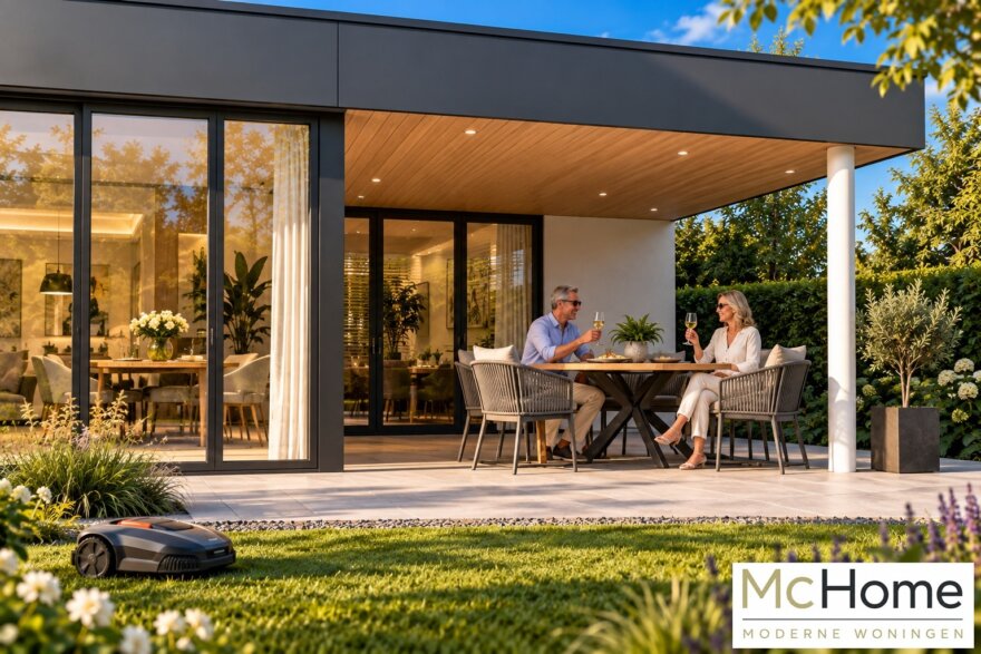 Moderne gelijkvloerse woning B145 met overdekt terras van McHome