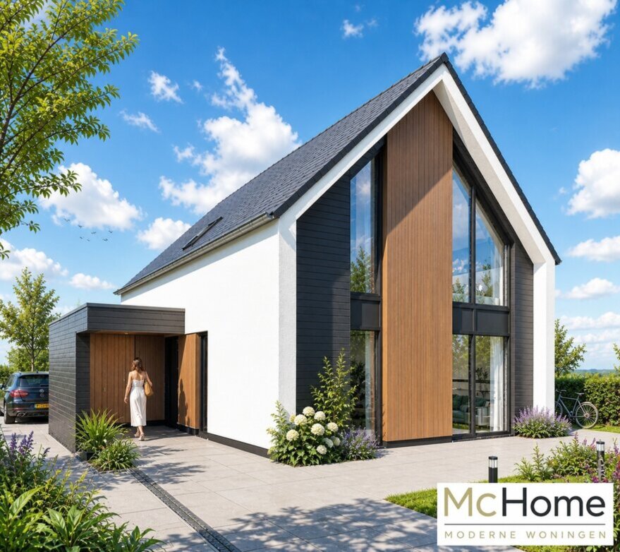 Mc-Home.nl schuur en kapwoning Ontwerp K155 staalframebouw 