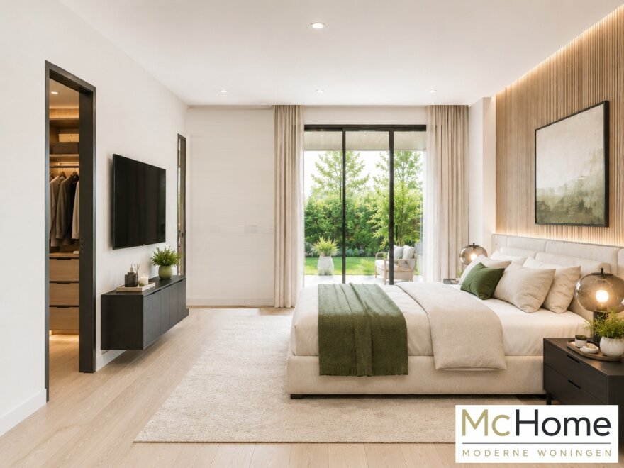 Modern interieur van de kubistische villa M-377 met luxe leefruimtes en eigentijdse inrichting