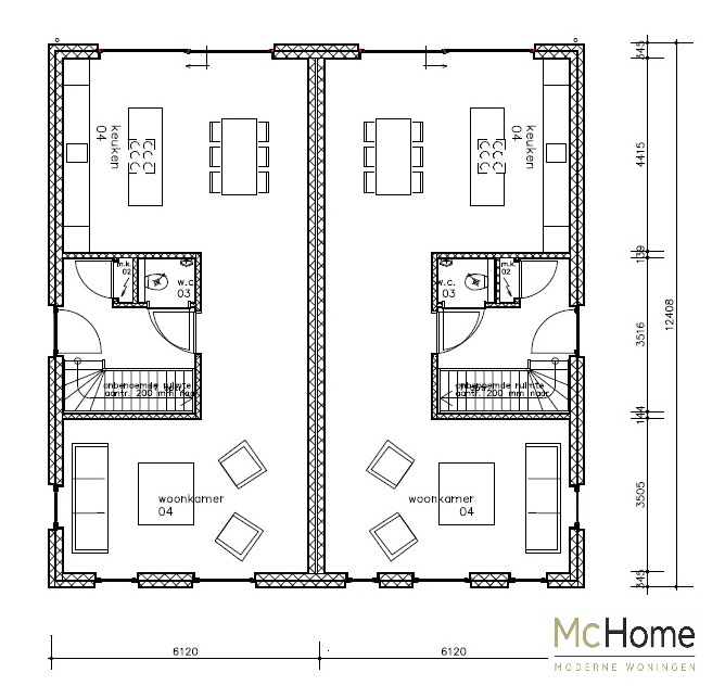 bekijk en ontdek de plattegronden en indelingen geschakelde woningen TK 49