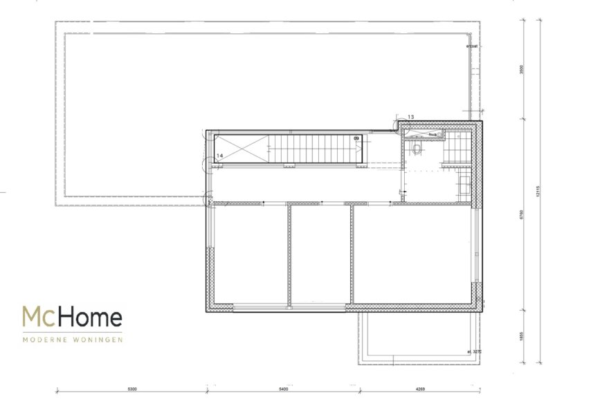 indelingsvoorbeeld plattegrond BG woning type M-99