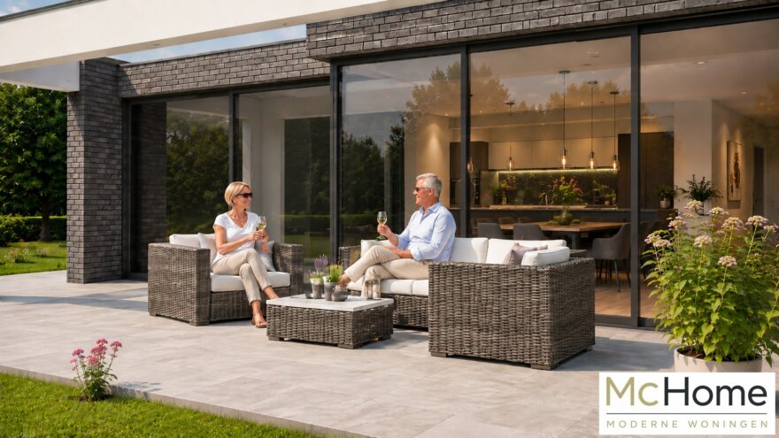 Moderne gelijkvloerse woning B-42 met plat dak en groot terras
