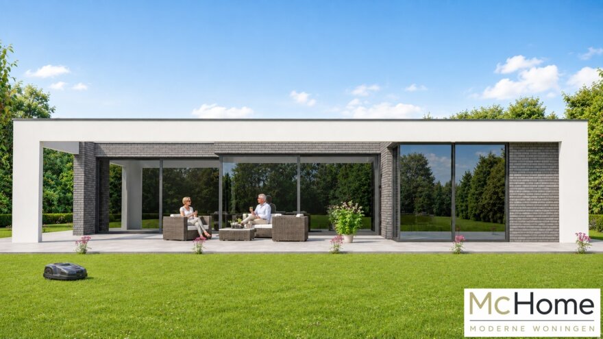 Moderne gelijkvloerse woning B-42 met plat dak en groot terras